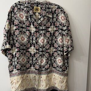 Pusser's Island Reserve‎ Medium CampShirt 100% Linen Men's Short Sleeve Hawaiian